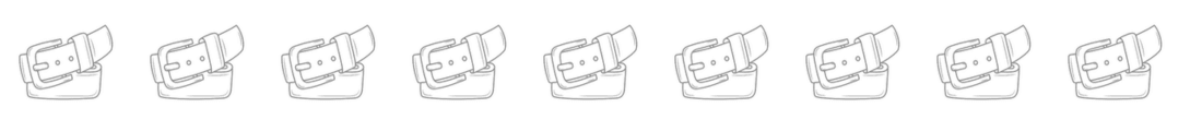 Fun row of hand-drawn belt buckles, perfect for mountain adventures and casual outdoor style.