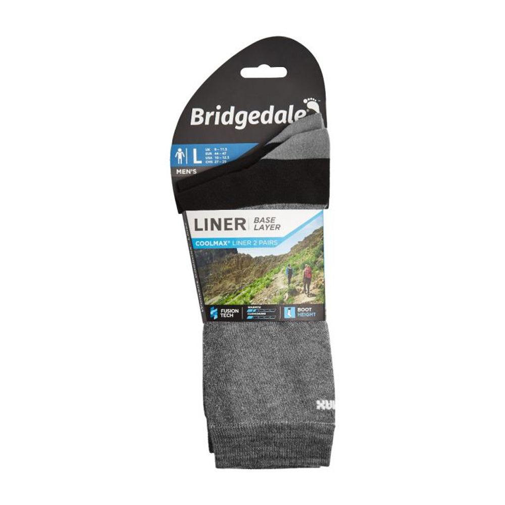 Bridgedale Coolmax Liner Socks Unisex Grey - Kumpfy Shoes