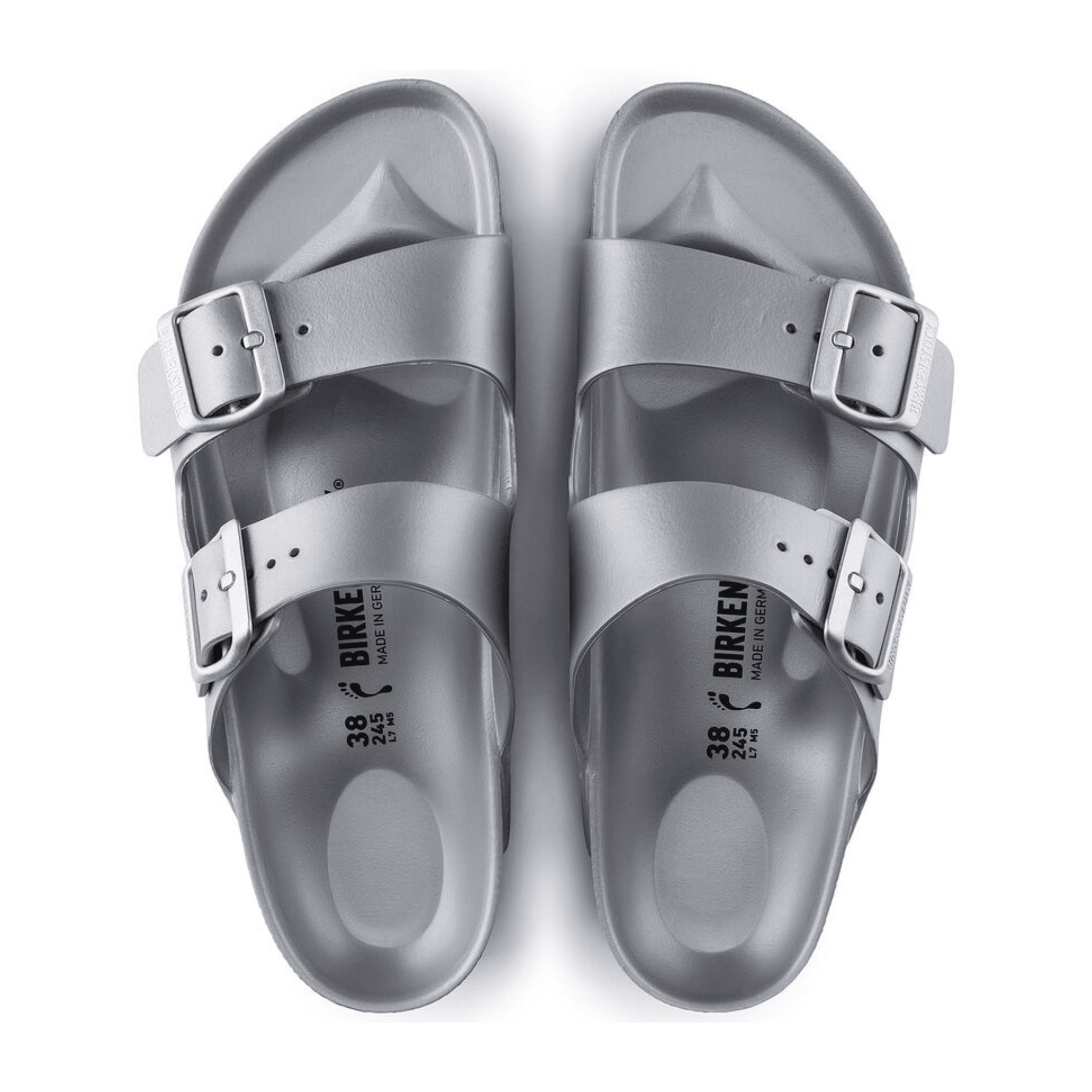 Birkenstock Arizona Metallic Silver EVA Narrow - Kumpfy Shoes