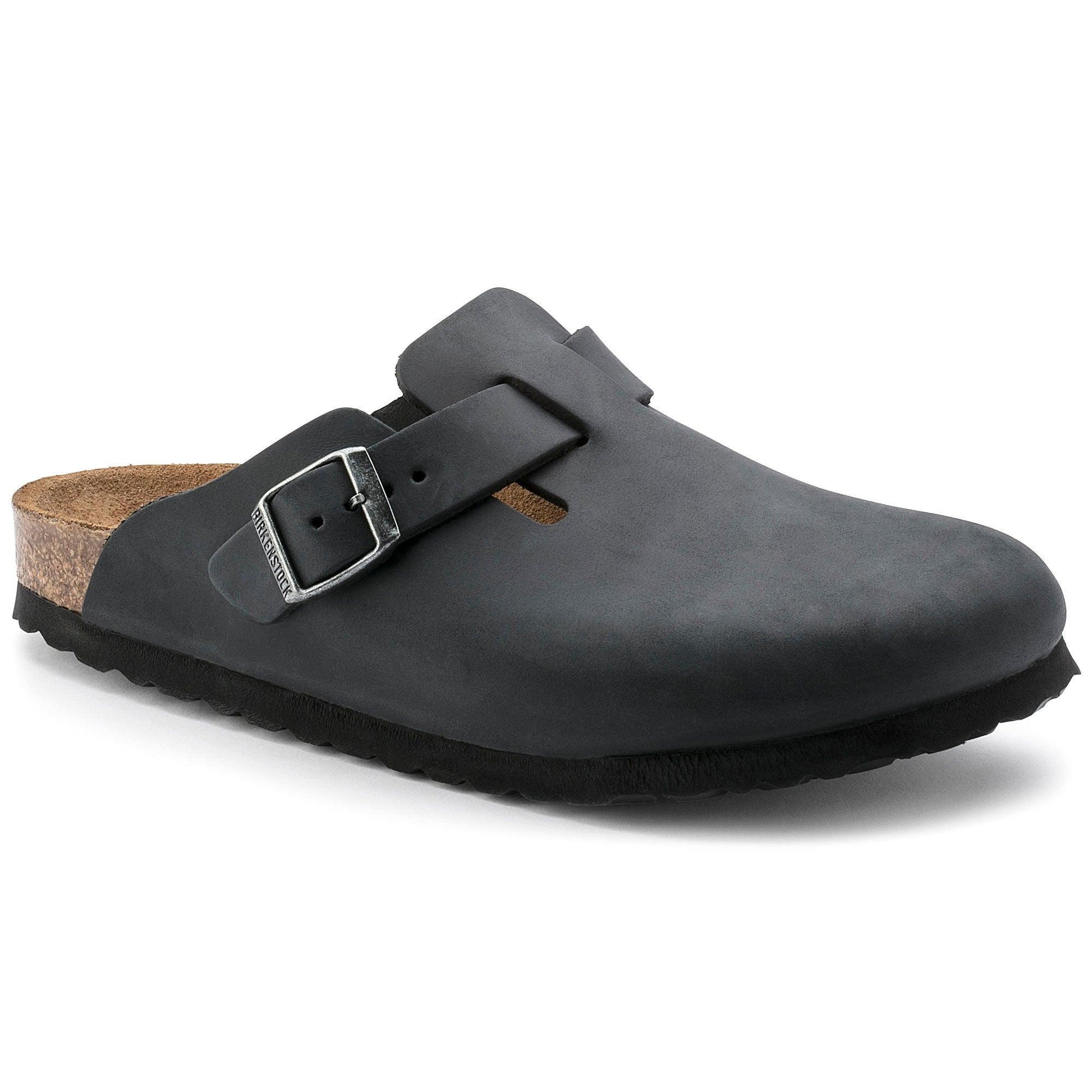 Birkenstock Boston Black Oiled Leather Narrow - Kumpfy Shoes