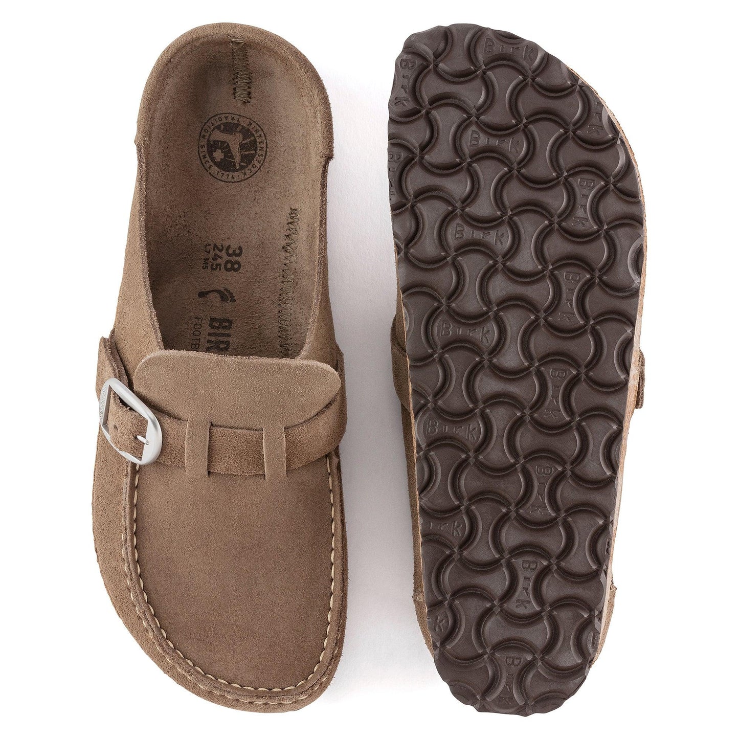 Birkenstock Buckley Gray Taupe Suede Narrow - Kumpfy Shoes