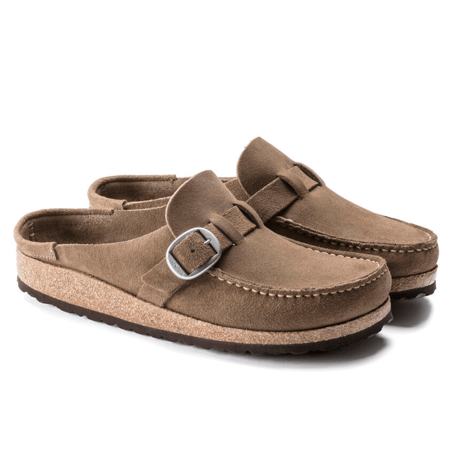 Birkenstock Buckley Gray Taupe Suede Narrow - Kumpfy Shoes