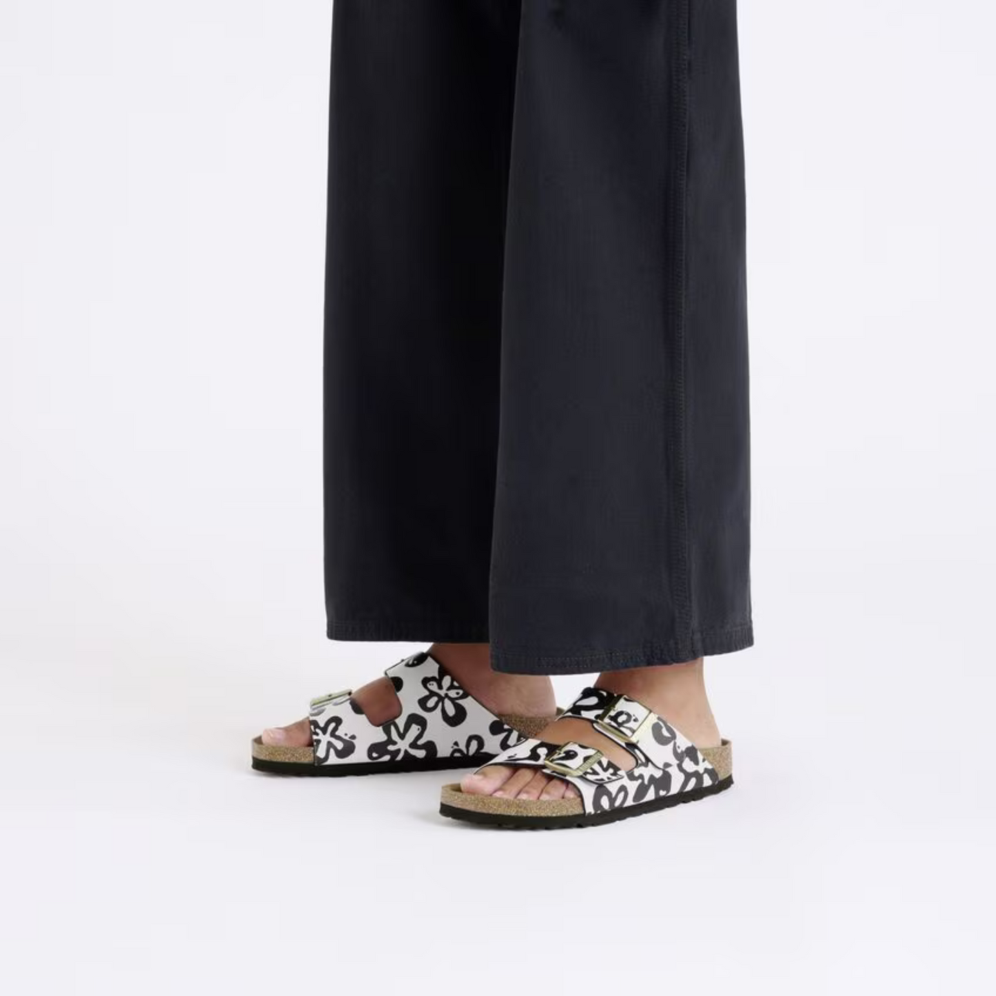 Birkenstock Arizona Blooms BF Sandals - White Black