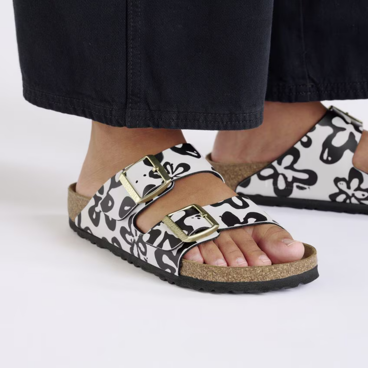 Birkenstock Arizona Blooms BF Sandals - White Black