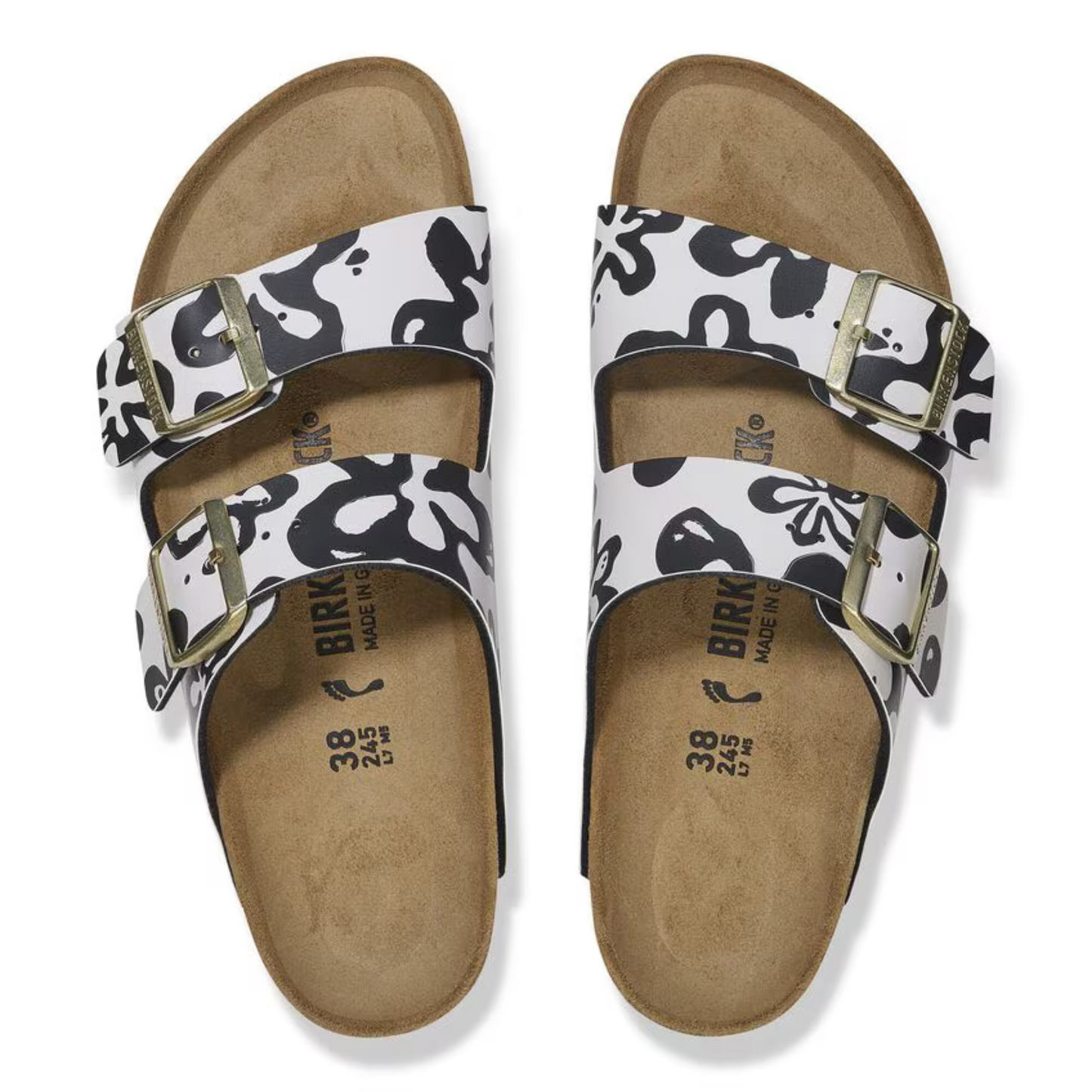 Birkenstock Arizona Blooms BF Sandals - White Black