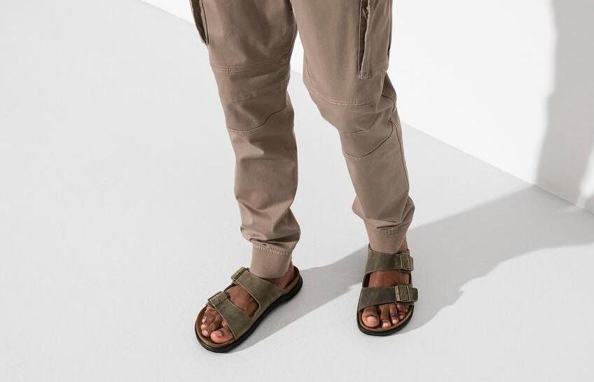 Birkenstock Arizona Crosstown Faded Khaki Olive Oiled Leather - Kumpfy Shoes