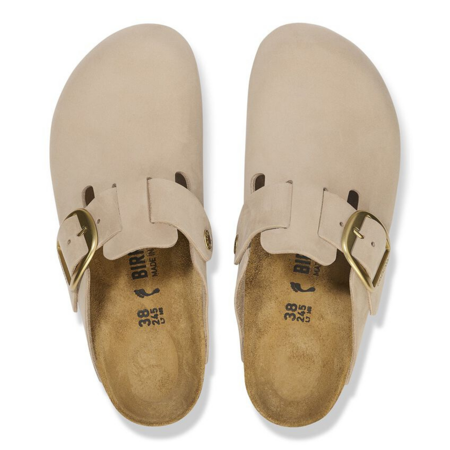 Birkenstock Boston Big Buckle Narrow Clog - Sandcastle Nubuck