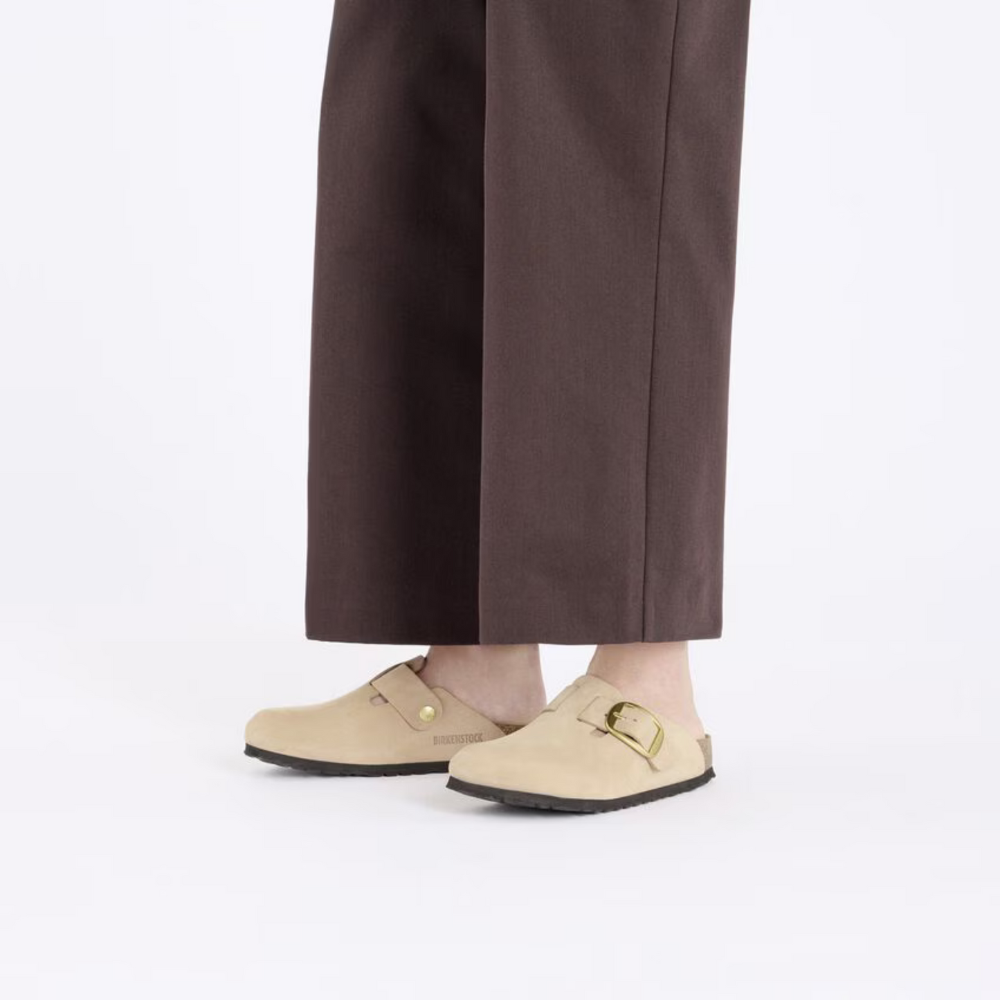 Birkenstock Boston Big Buckle Narrow Clog - Sandcastle Nubuck