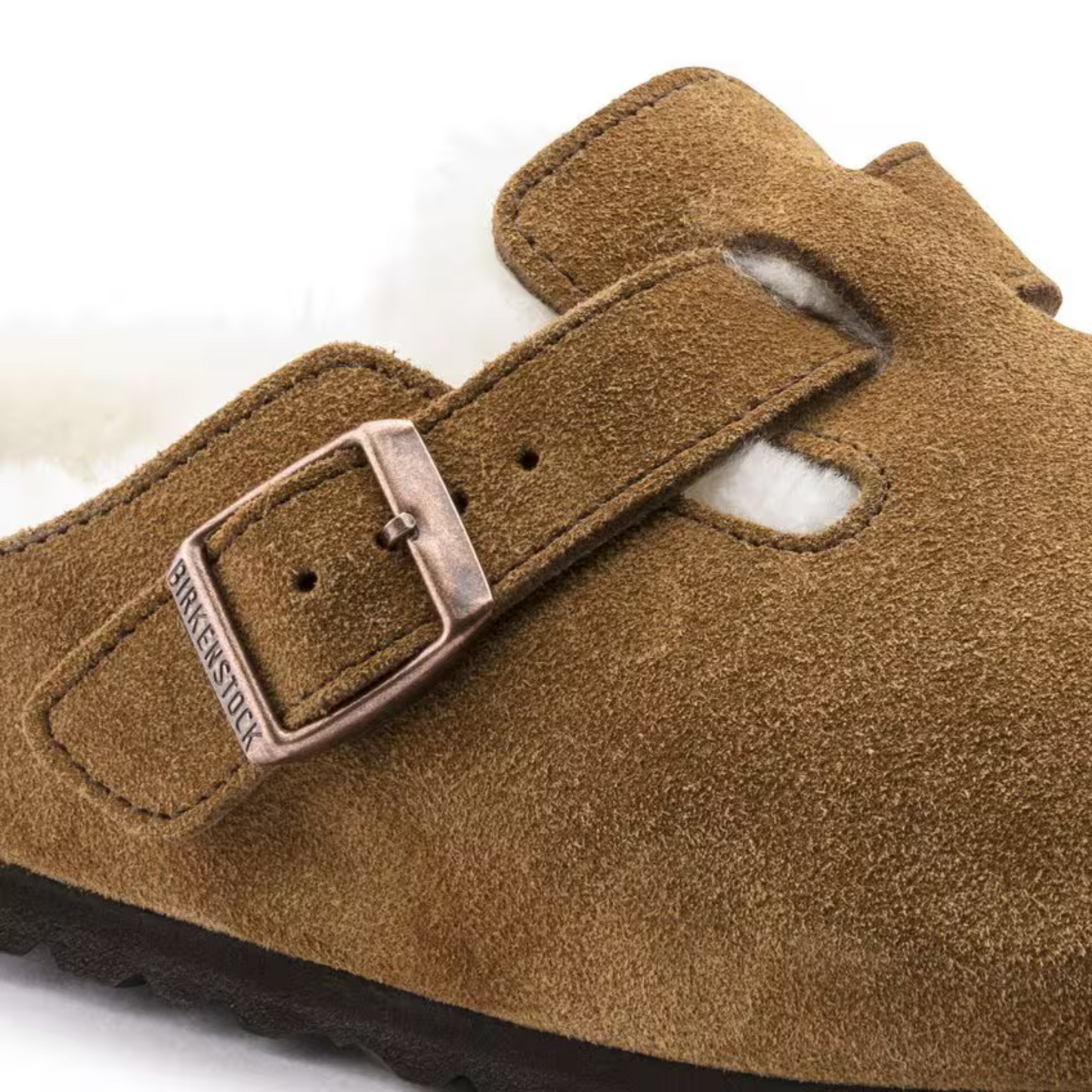 Birkenstock Boston Clog - Mink Suede Shearling