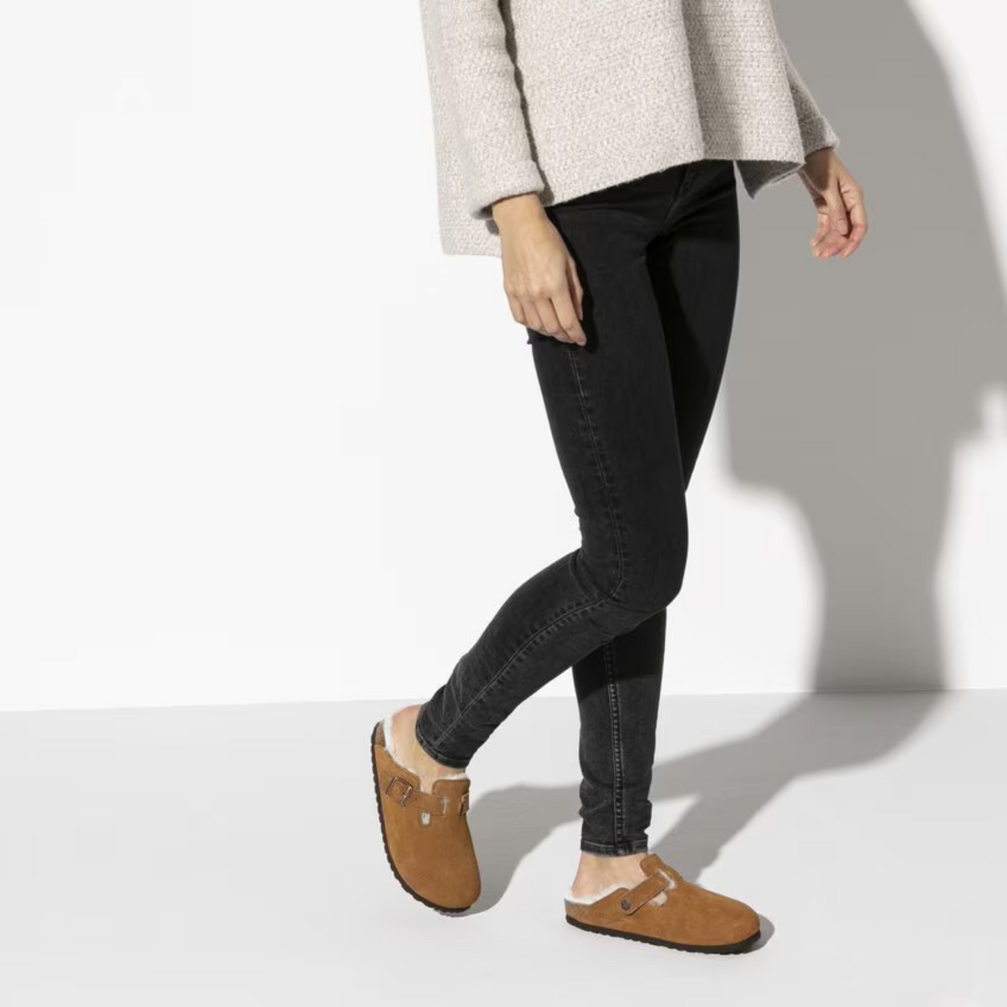 Birkenstock Boston Clog - Mink Suede Shearling