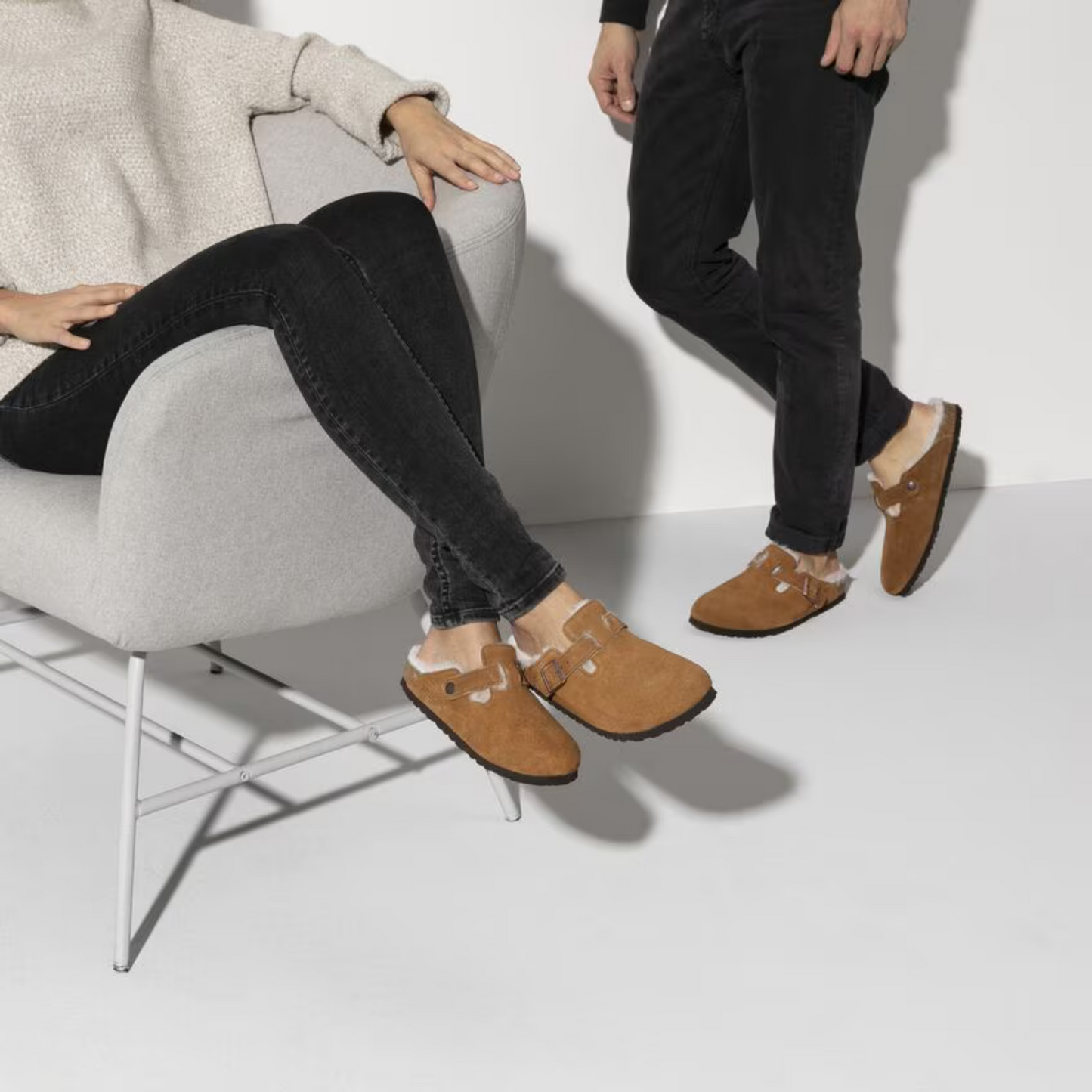 Birkenstock Boston Clog - Mink Suede Shearling
