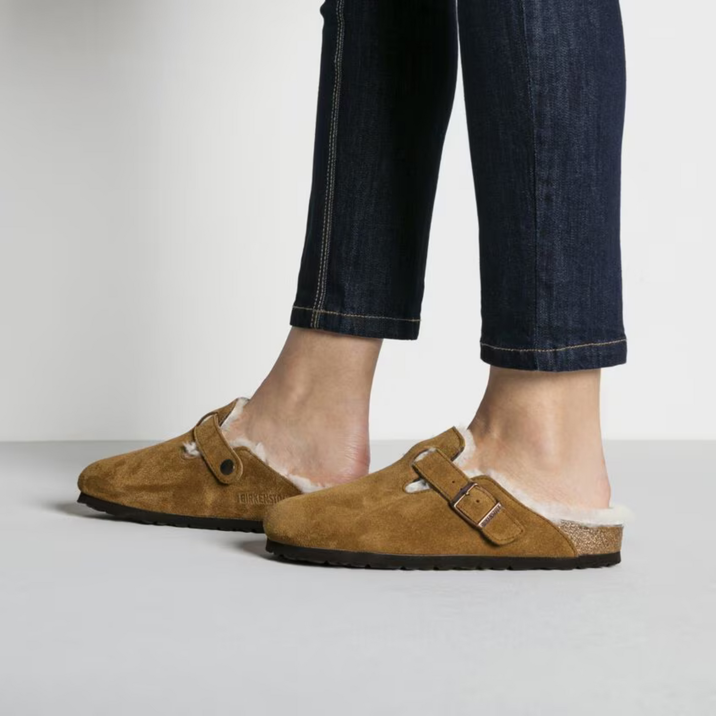 Birkenstock Boston Clog - Mink Suede Shearling