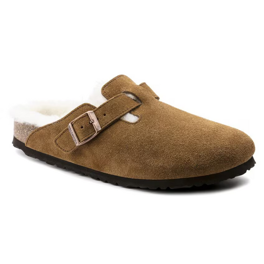 Birkenstock Boston Clog - Mink Suede Shearling