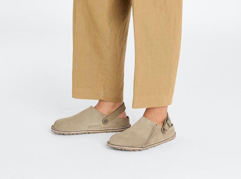 Birkenstock Lutry Suede Clog - Grey Taupe - Kumpfy Shoes