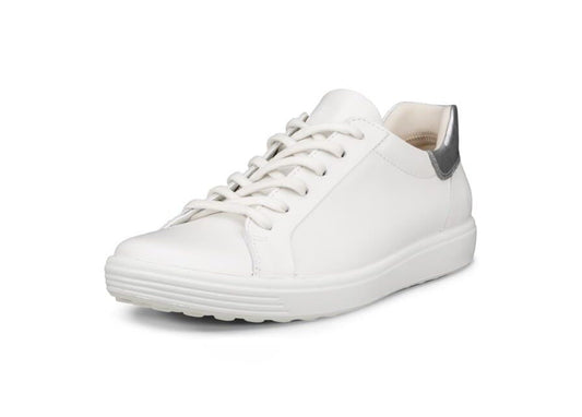 Ecco Women's Soft 7 Sneaker - White/Silver