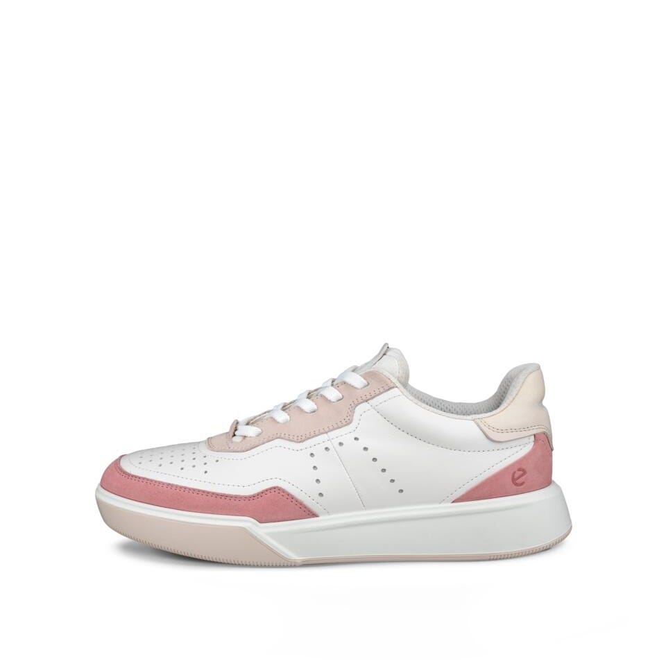 Ecco Street Court Sneakers - Old Rose/White