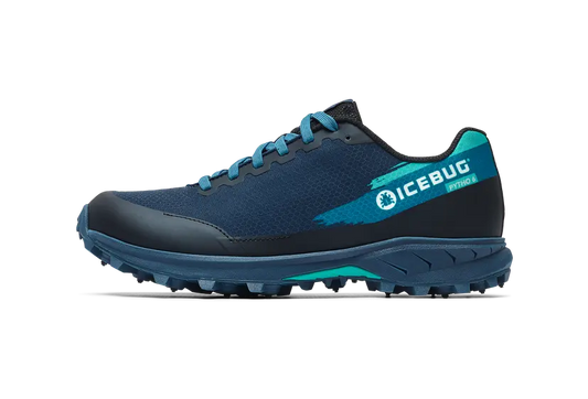 IceBug Men's Pytho6 BUGrip Trail Runner - Dark Blue Mint