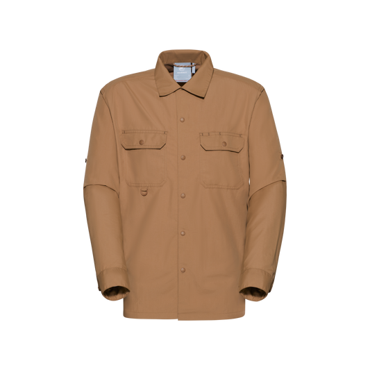 Mammut Men's Highland Brown Longsleeve Shirt Claystone - US Medium Regular Fit