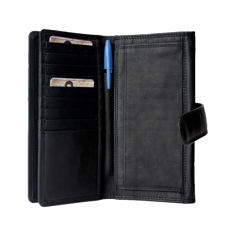 Rugged Earth Black Leather Organizer Ladies Wallet 880014