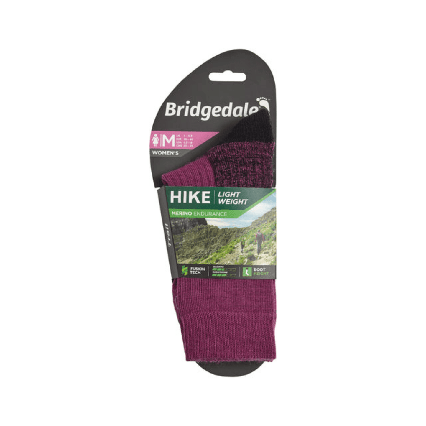 Bridgedale Socks Hike Lite Weight Performance WMS Berry - Kumpfy Shoes