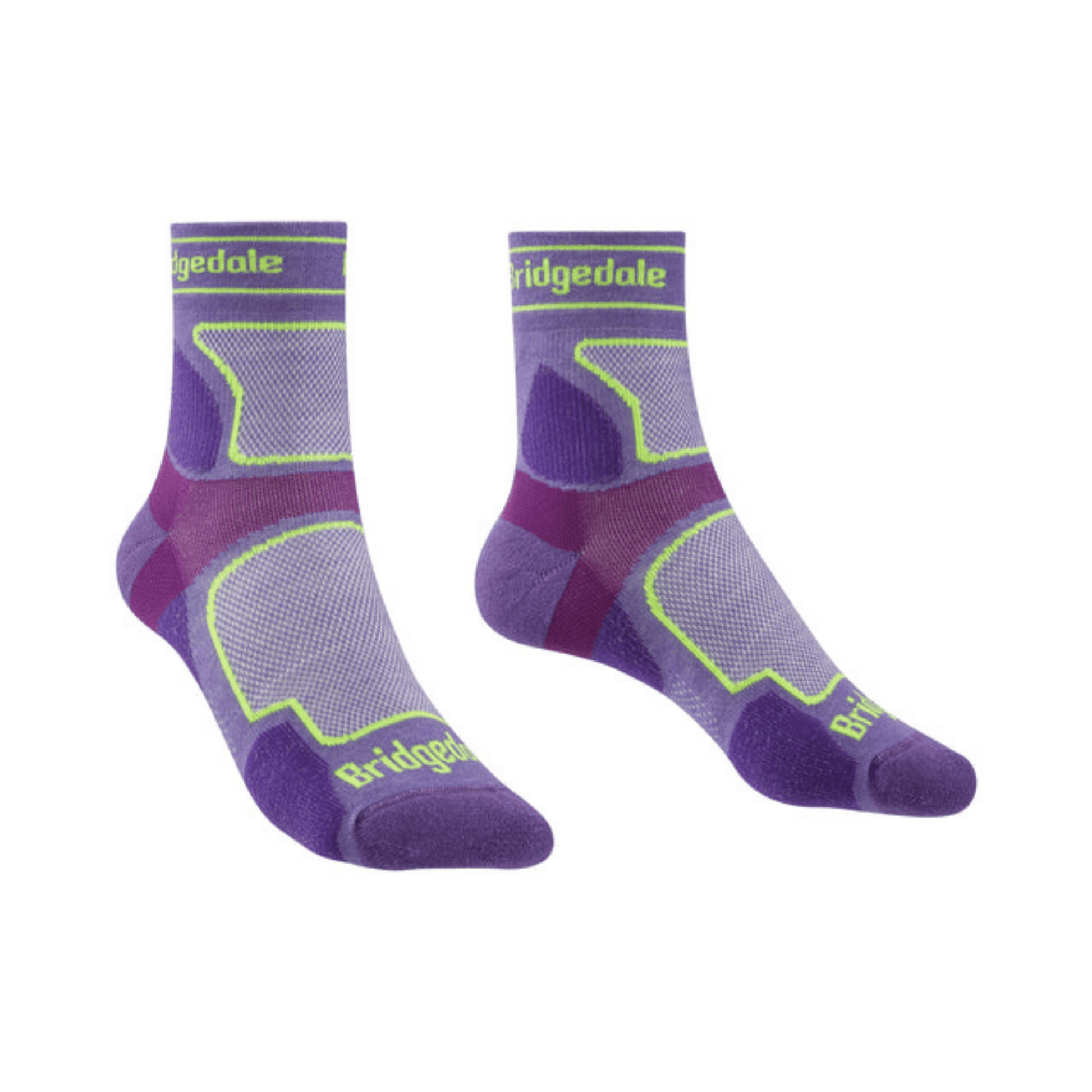 Bridgedale Socks Trail Run Ultra Light 3/4 Crew Coolmax WMS Purple - Kumpfy Shoes