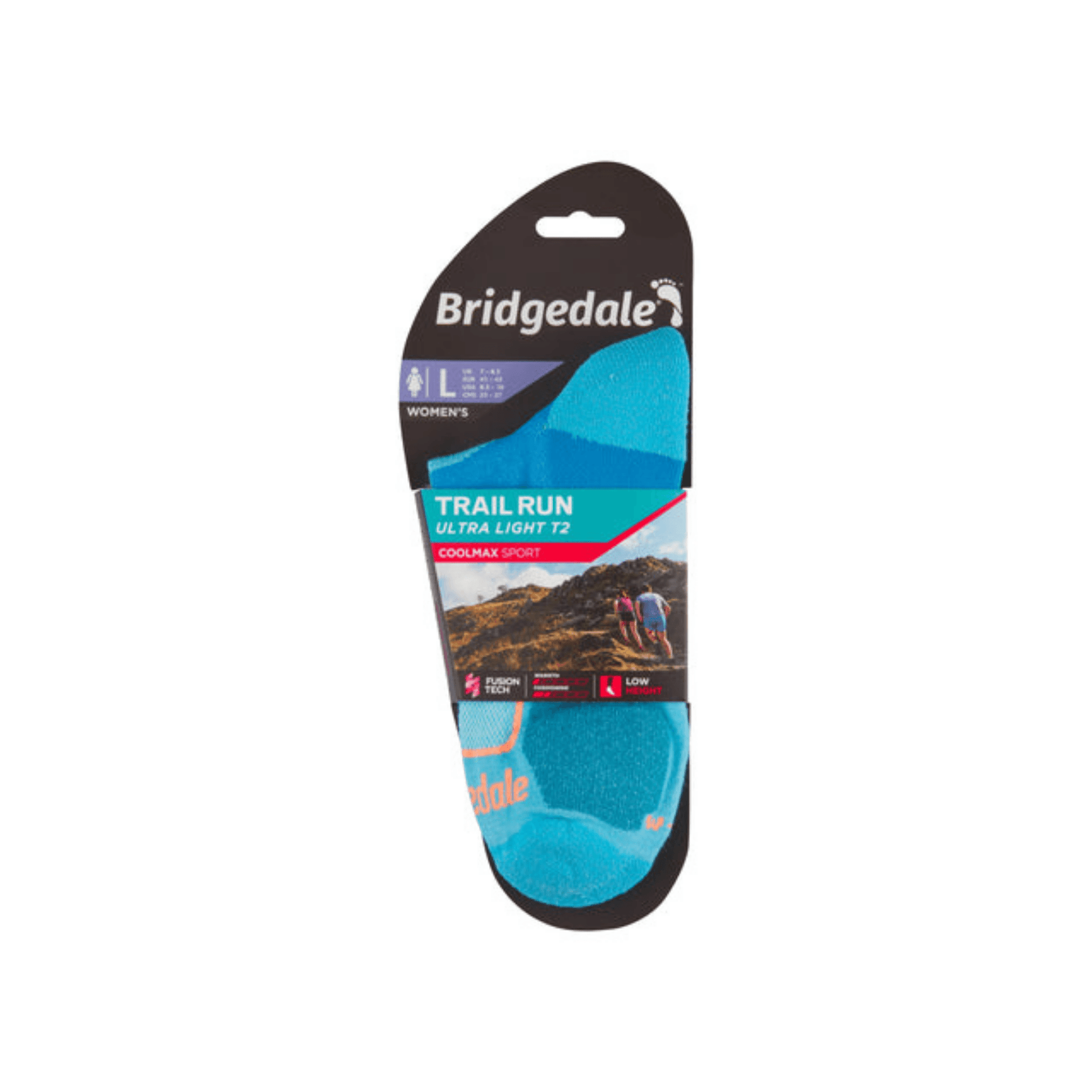 Bridgedale Socks Trail Run Ultra Light Low Coolmax WMS Blue - Kumpfy Shoes
