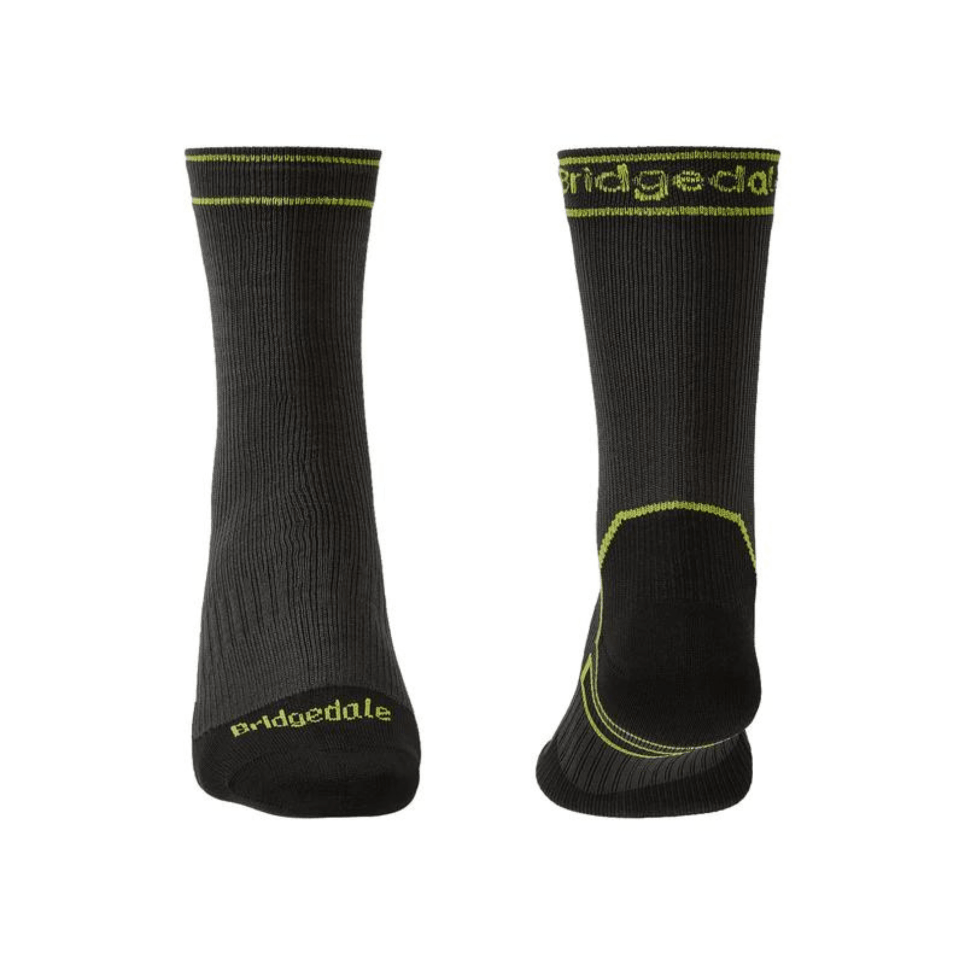 Bridgedale Socks Storm Light Weight Boot Unisex Dark Grey/Lime - Kumpfy Shoes