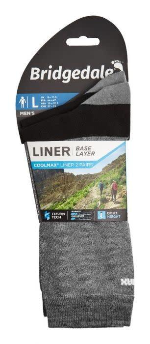 Bridgedale Coolmax Liner Socks Unisex Grey - Kumpfy Shoes