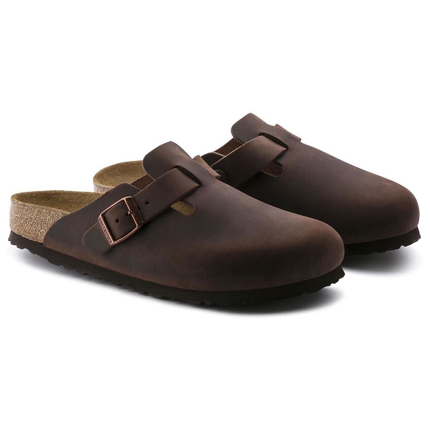 Birkenstock Boston Oiled Leather Soft Clogs - Havana