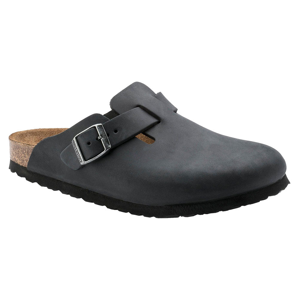 Birkenstock Boston Oiled Leather Clogs - Black