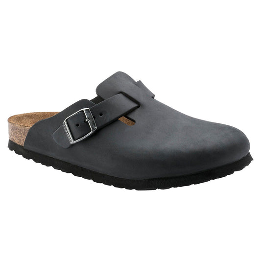 Birkenstock Boston Oiled Leather Clogs - Black