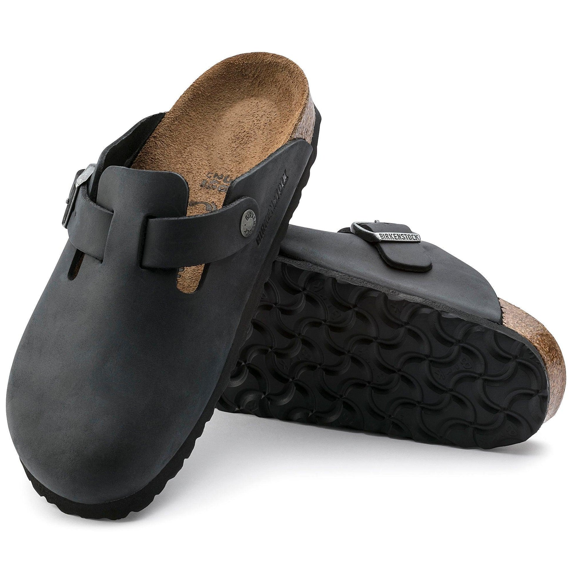 Birkenstock Boston Black Oiled Leather Narrow - Kumpfy Shoes