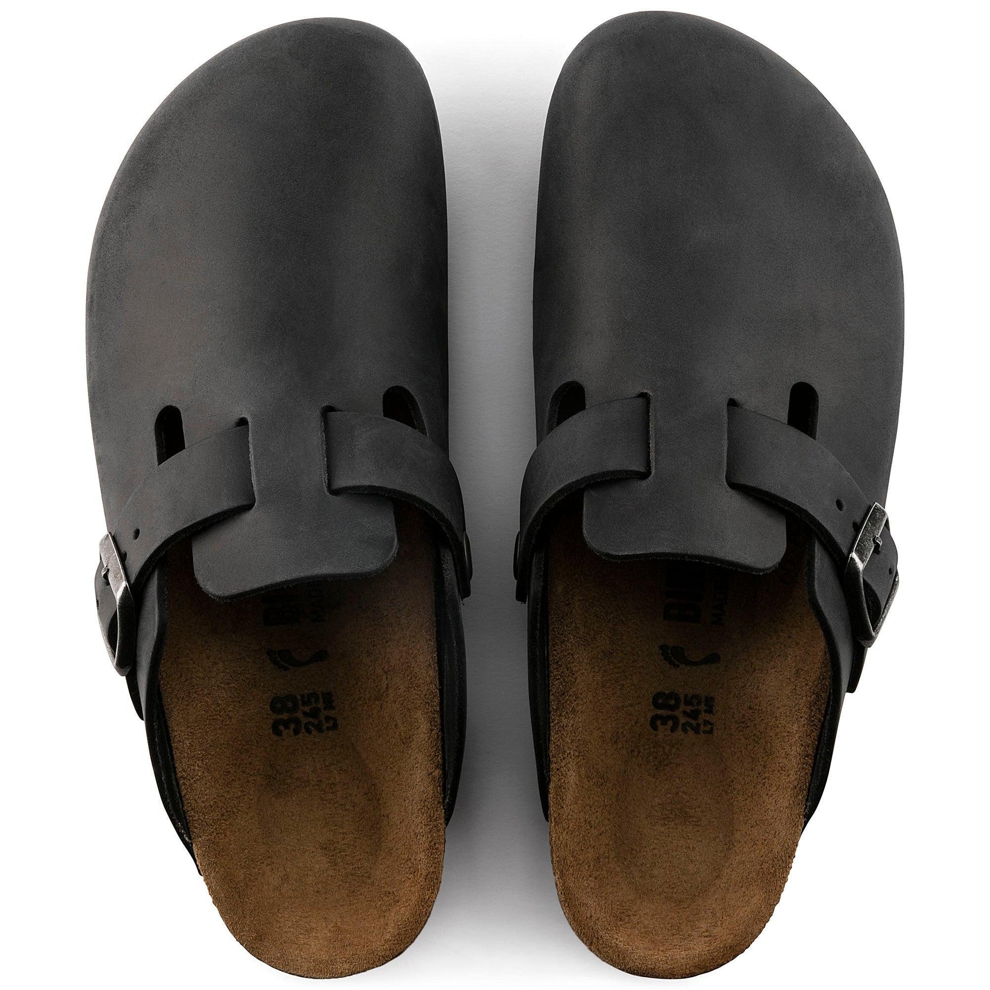 Birkenstock Boston Black Oiled Leather Narrow - Kumpfy Shoes