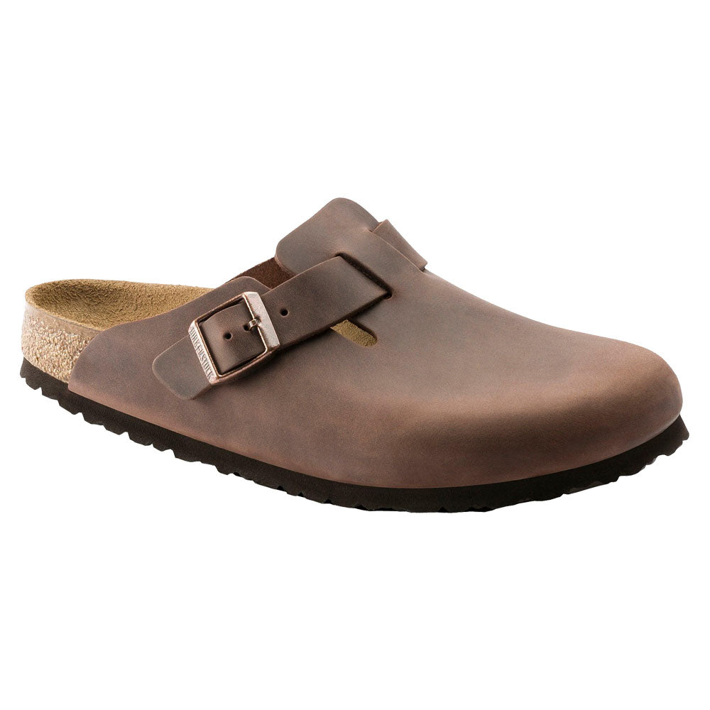 Birkenstock Boston Oiled Leather Narrow Clogs - Havana