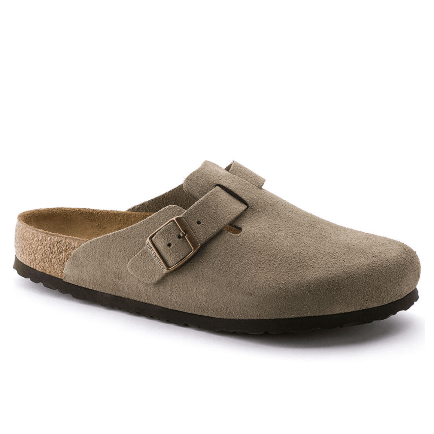 Birkenstock Boston Taupe Suede Soft Narrow - Kumpfy Shoes