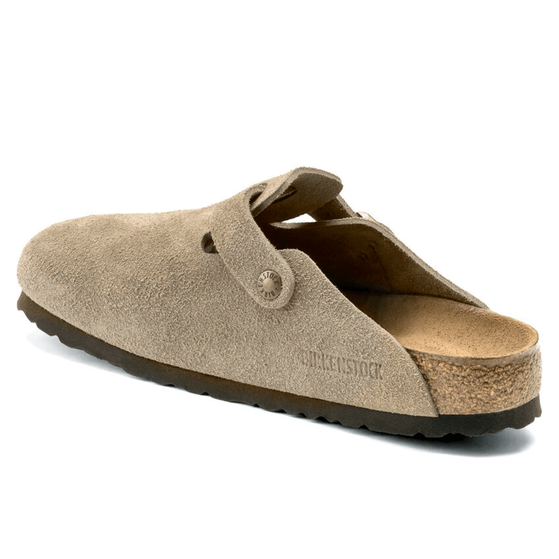 Birkenstock Boston Taupe Suede Soft Narrow - Kumpfy Shoes