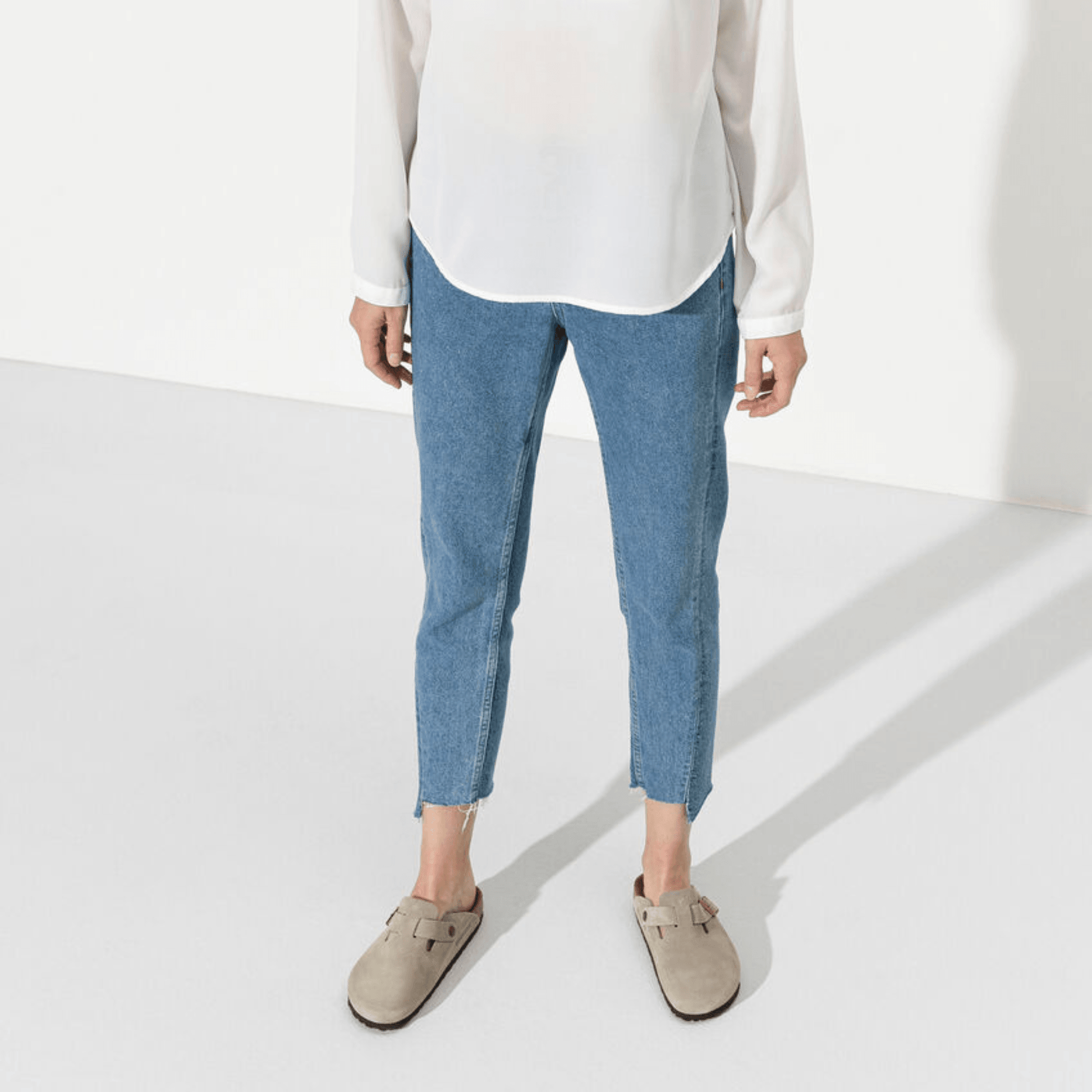 Birkenstock Boston Taupe Suede Soft Narrow - Kumpfy Shoes