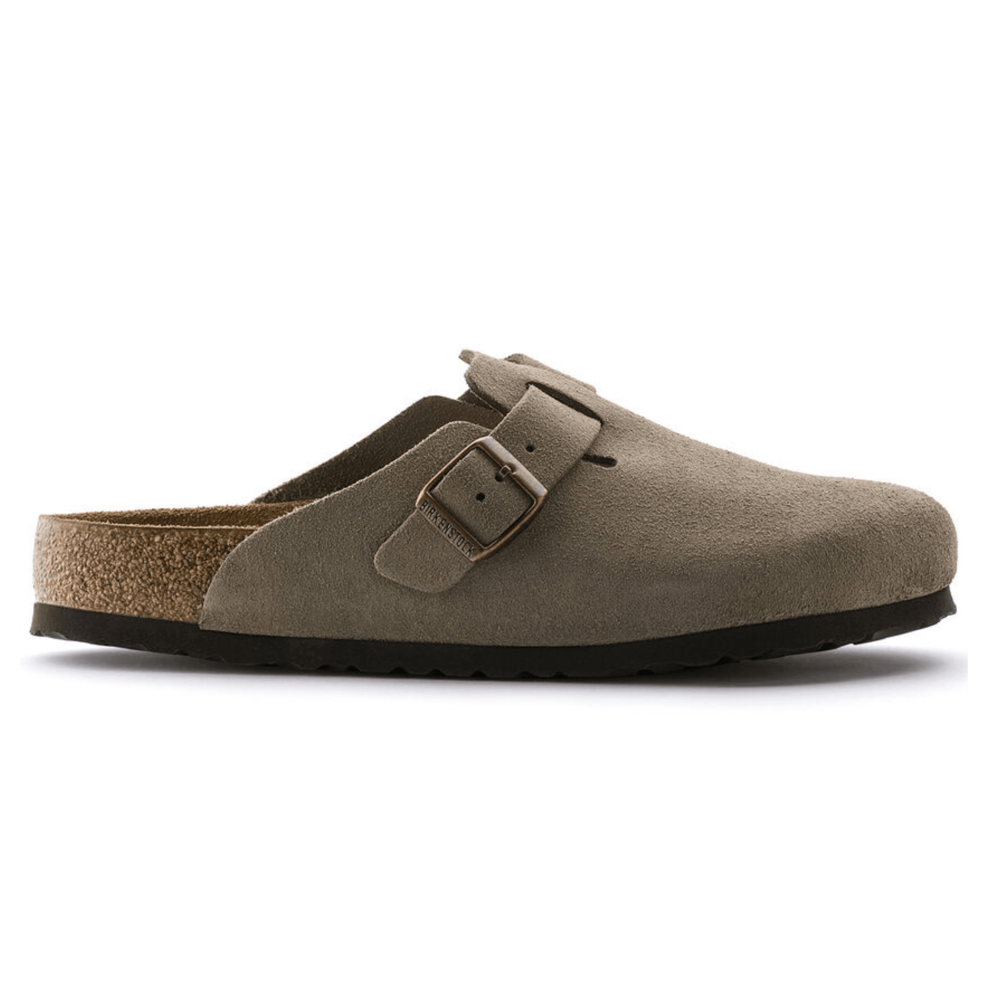 Birkenstock Boston Taupe Suede Soft Narrow - Kumpfy Shoes