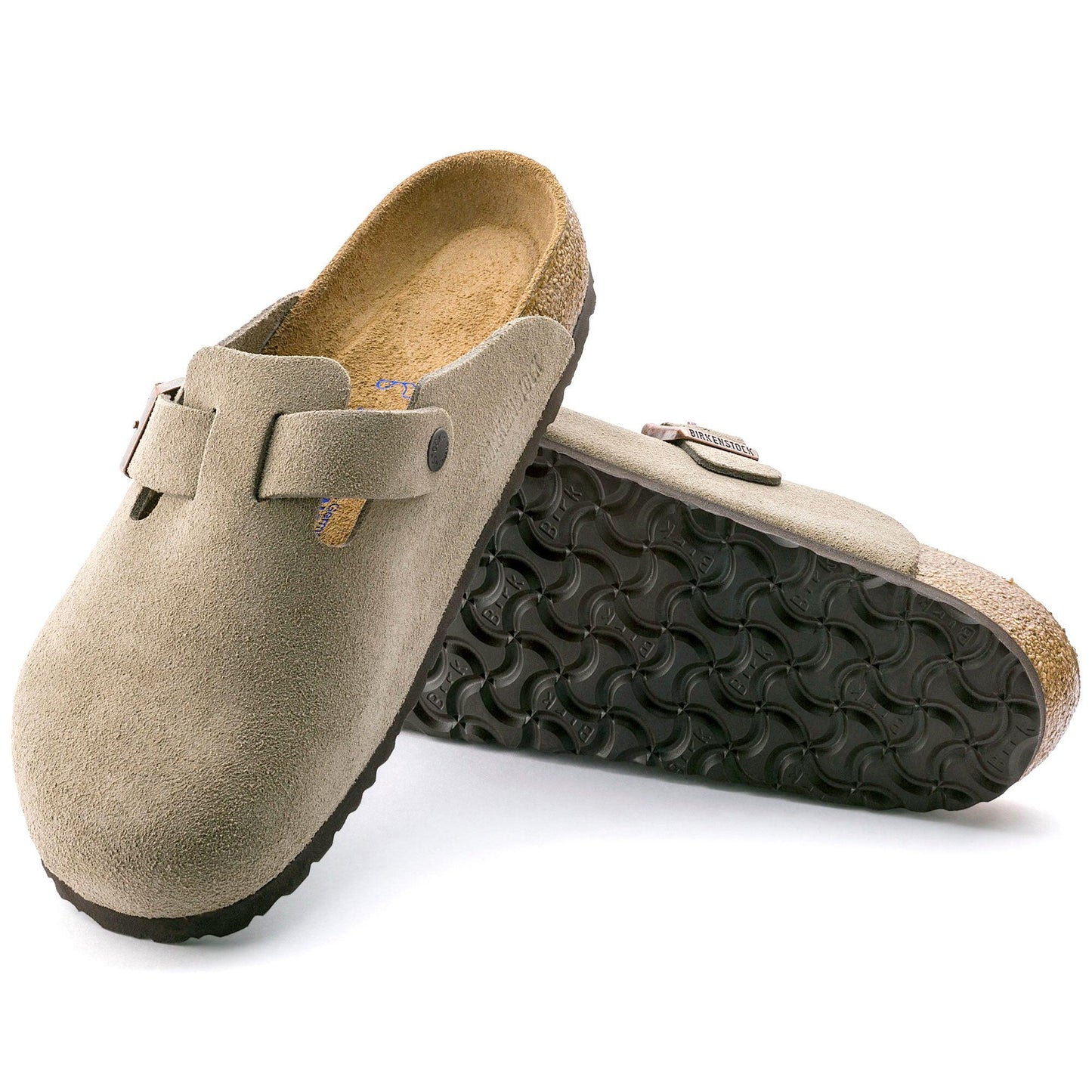 Birkenstock Boston Taupe Suede Soft Narrow - Kumpfy Shoes