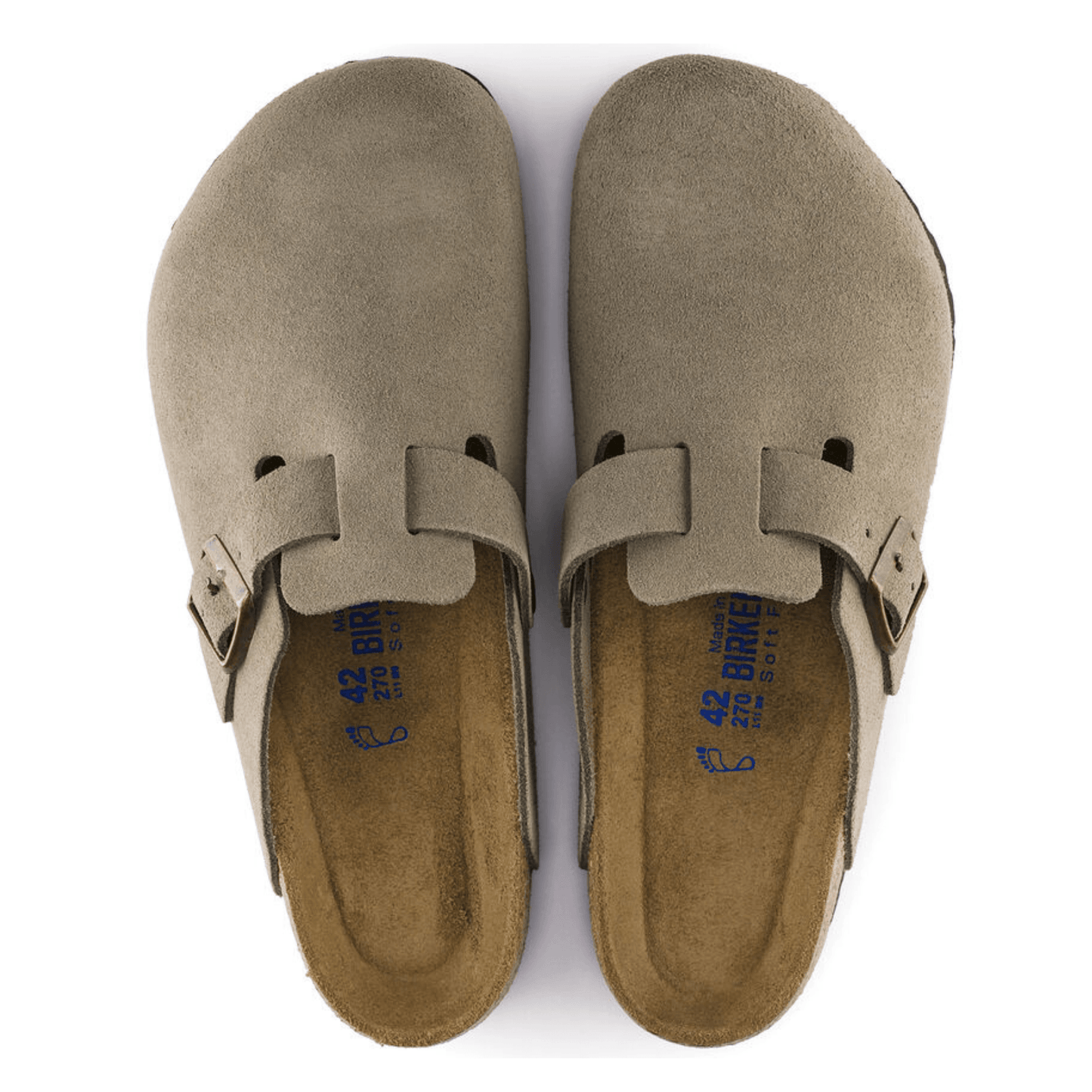 Birkenstock Boston Taupe Suede Soft Narrow