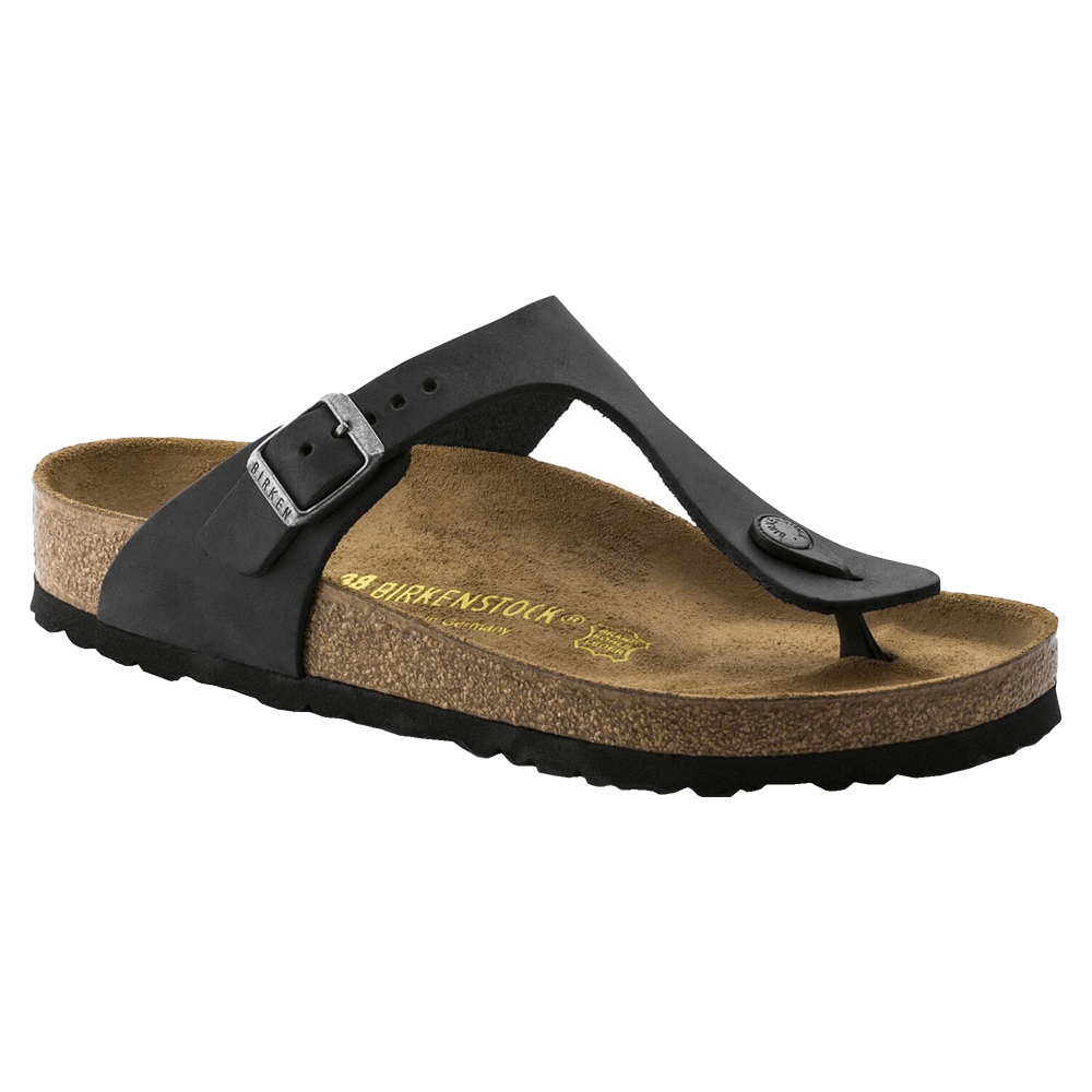 Birkenstock Gizeh Leather Sandals - Black