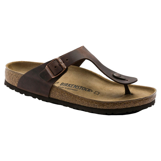 Birkenstock Gizeh Oiled Leather Narrow Sandals - Havana