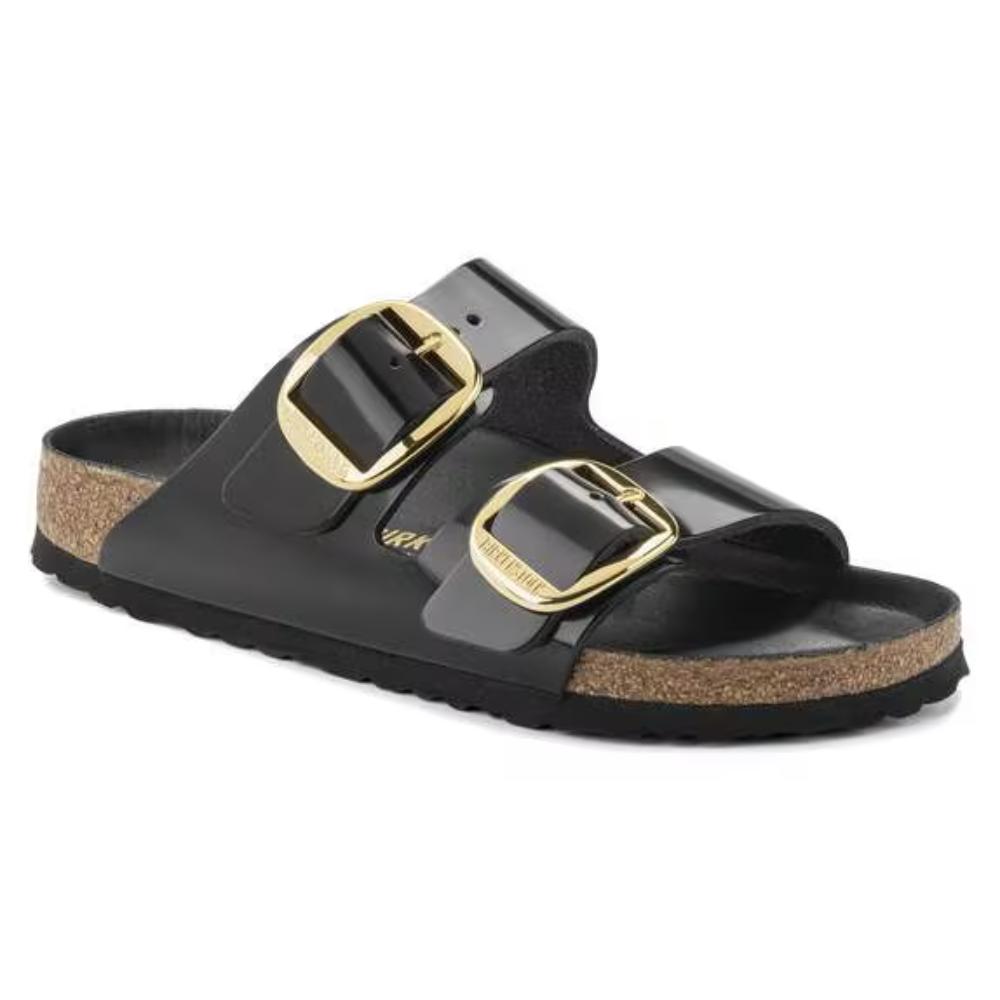 Birkenstock Arizona Big Buckle High Shine Leather Regular Sandals - Black
