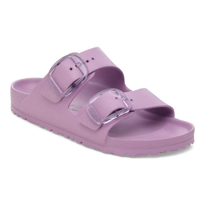 BirkenstockArizonaBigBuckleMauveEVANarrowFrontSideView