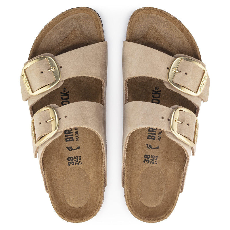 BirkenstockArizonaBigBuckleSandcastleNubuckRegularSandalpairtopview