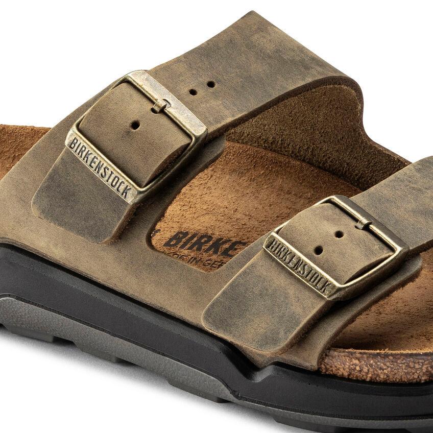 Birkenstock Arizona Crosstown Faded Khaki Olive Oiled Leather - Kumpfy Shoes