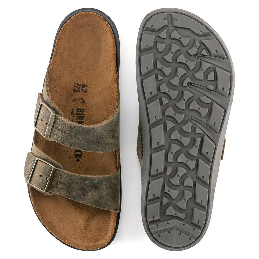 Birkenstock Arizona Crosstown Faded Khaki Olive Oiled Leather - Kumpfy Shoes
