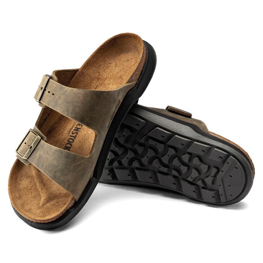 Birkenstock Arizona Crosstown Faded Khaki Olive Oiled Leather - Kumpfy Shoes