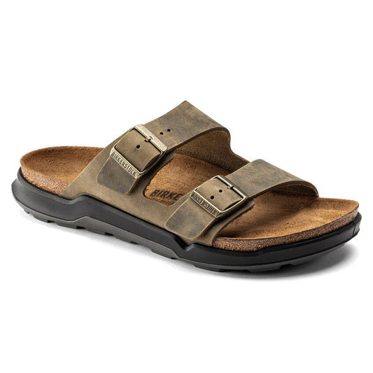 Birkenstock Arizona Crosstown Faded Khaki Olive Oiled Leather - Kumpfy Shoes