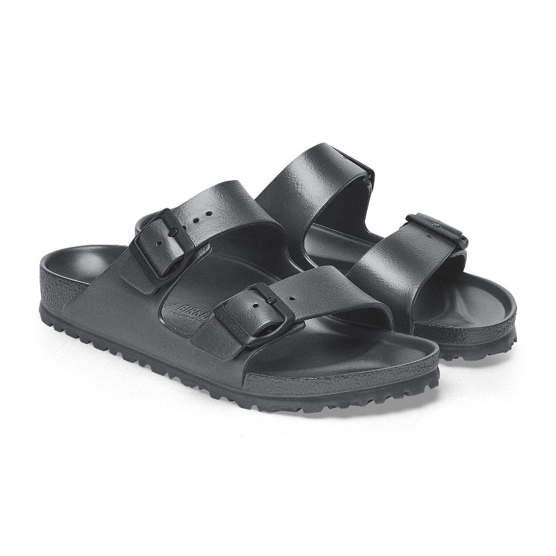 BirkenstockArizonaMetallicAnthraciteEVANarrowSandalpairfrontsideview